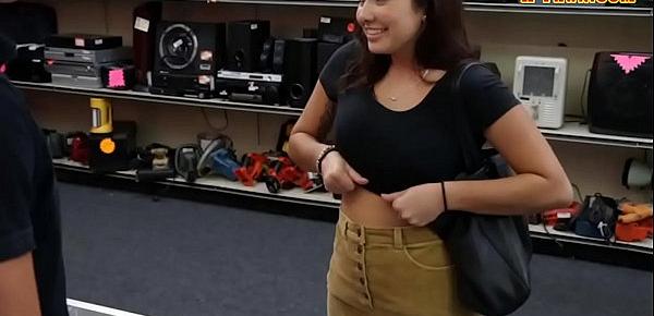  Big tits college girl banged by pawn man